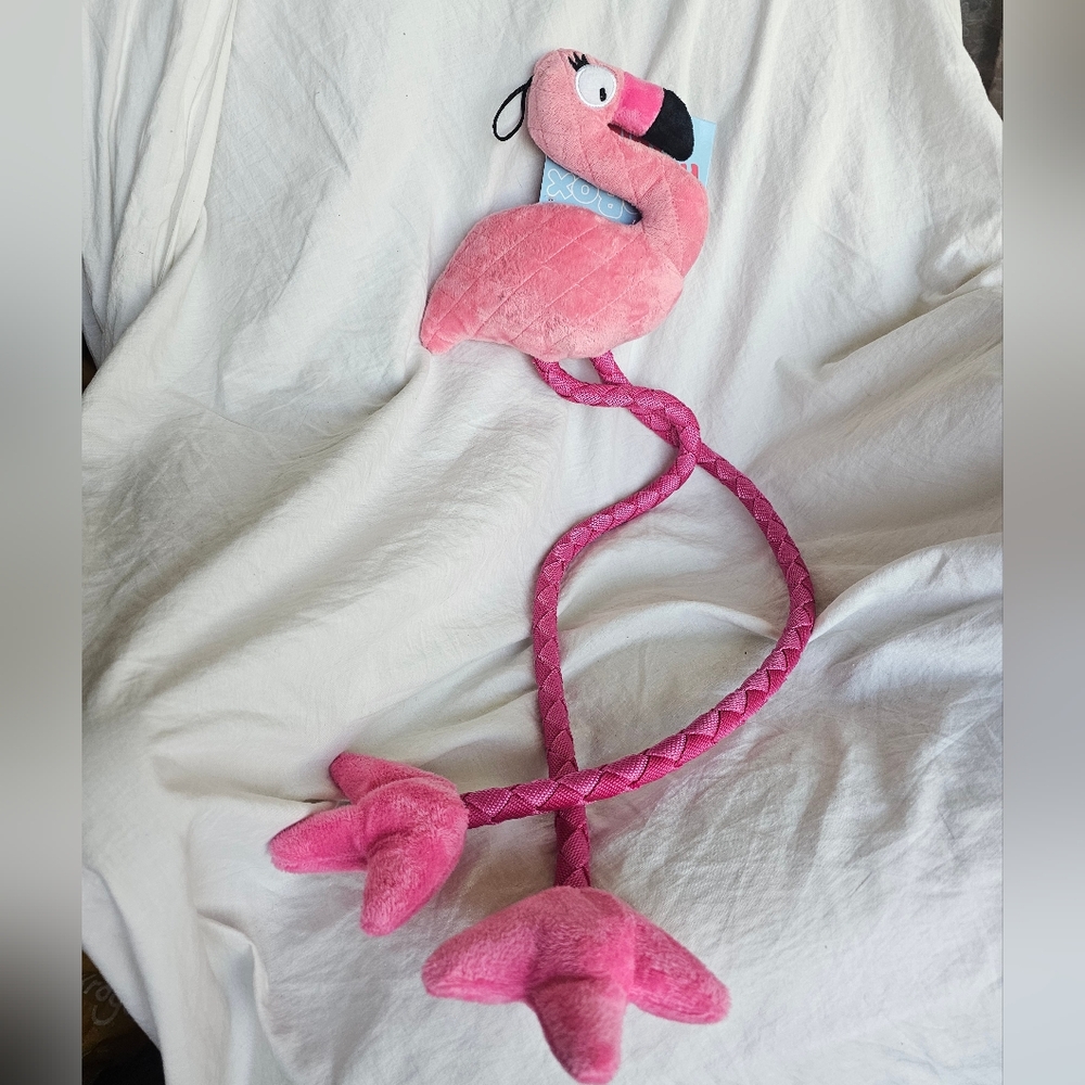 Pupbox Flamingo Tug & Squeaker Medium/Large Nwt - Picture 2 of 9